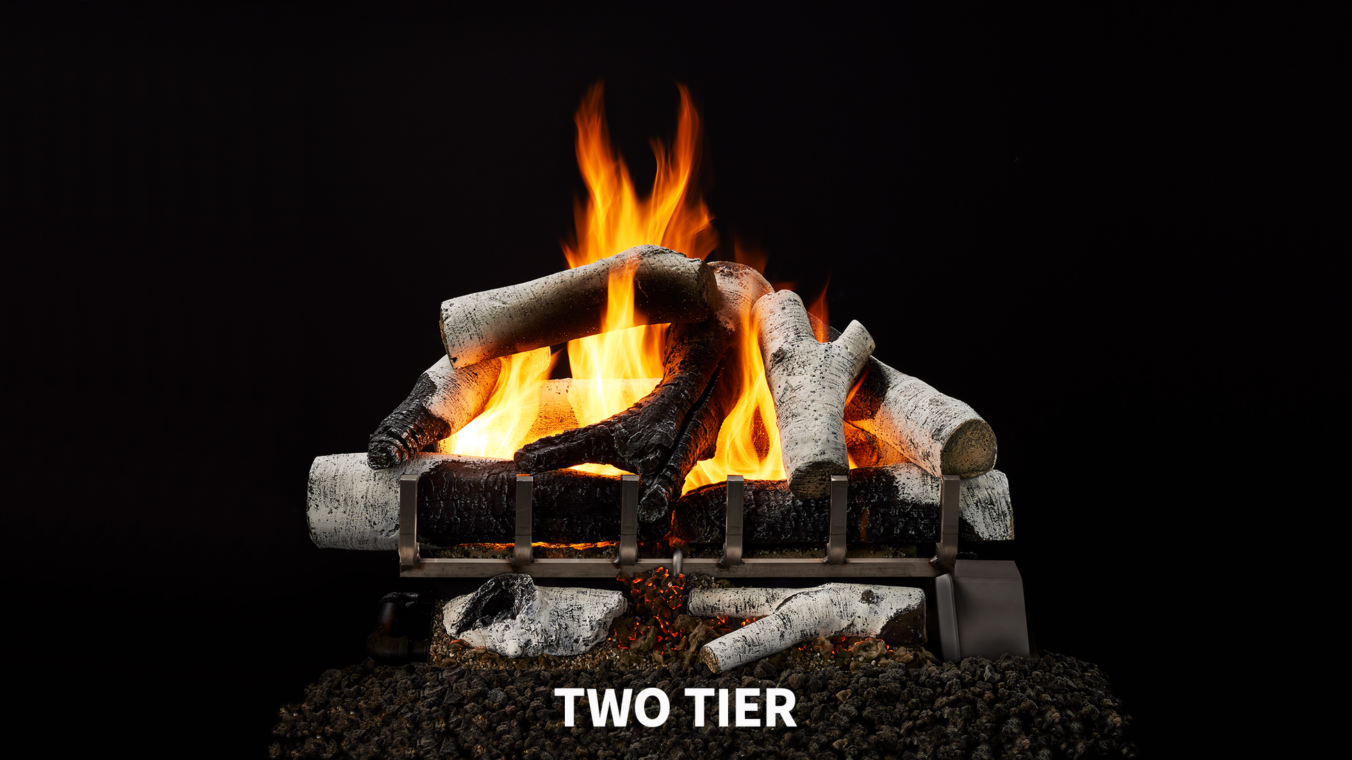 Majestic Grand Birch 24" 10-Piece 2-Tier Vented Gas Log Set