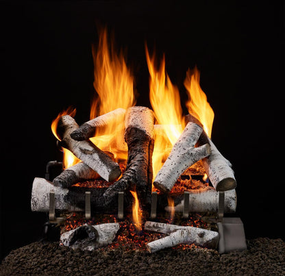 Majestic Grand Birch 24" 11-Piece 3-Tier Vented Gas Log Set