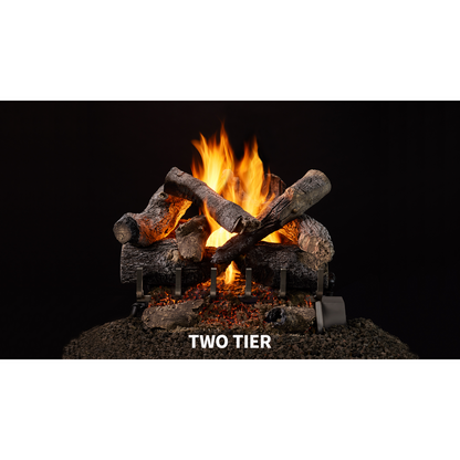 Majestic Grand Oak 18" 9-Piece 2-Tier Vented Gas Log Set