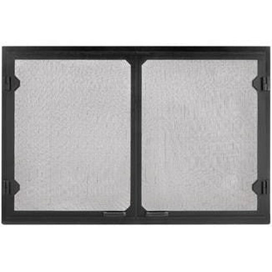 Majestic Grand Vista Black Cabinet Style Mesh Doors for Biltmore 36" Wood Burning Fireplace