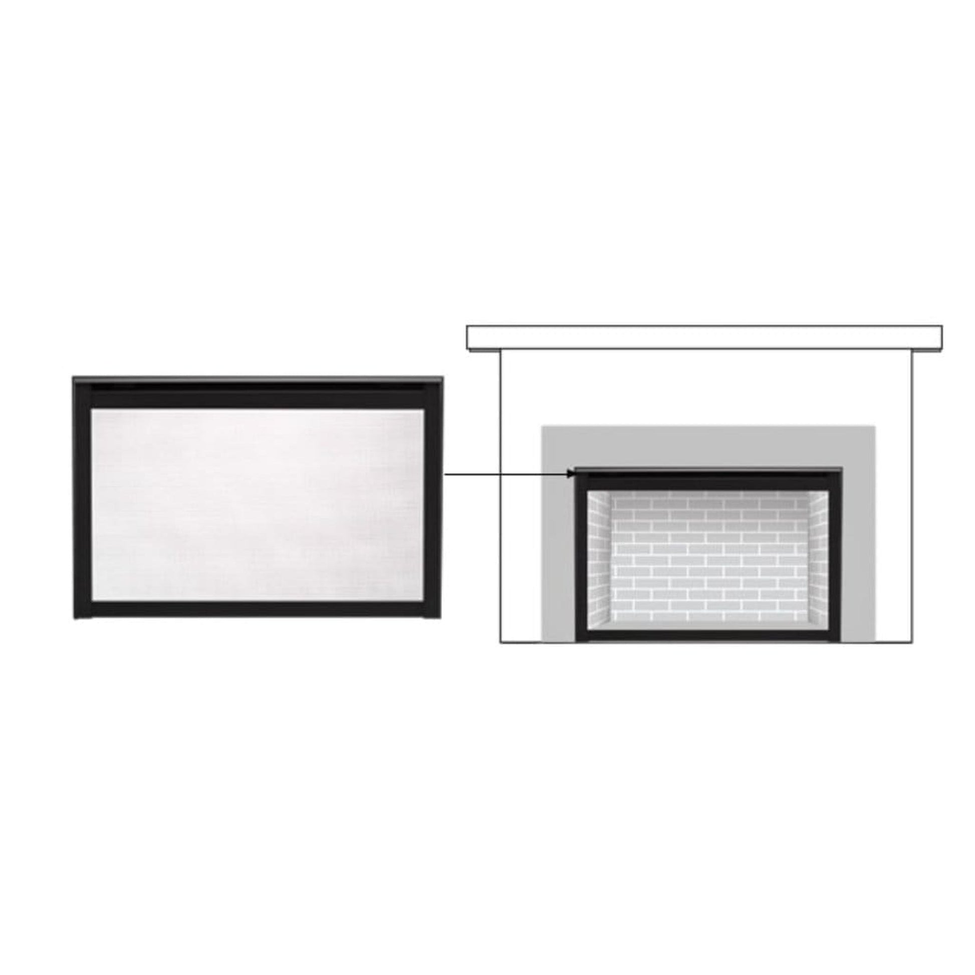 Majestic Black Inside Fit Screen Front for Ruby and Trilliant 35" Gas Fireplace Inserts