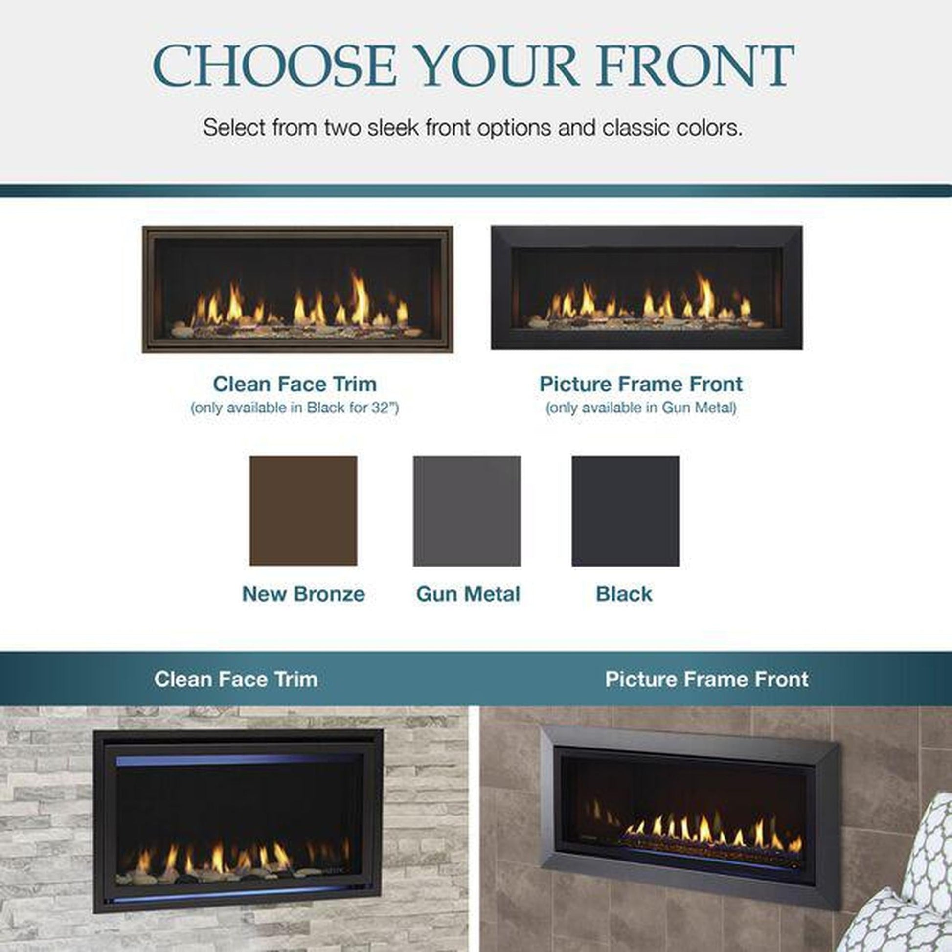 Majestic Jade 42" Linear Contemporary Direct Vent Propane Gas Fireplace With IntelliFire Touch Ignition System