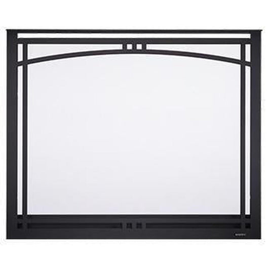 Majestic Manor 46" Black Arched Overlap Fit Front With ClearVue Mesh for Meridian Series 42" Gas Fireplaces