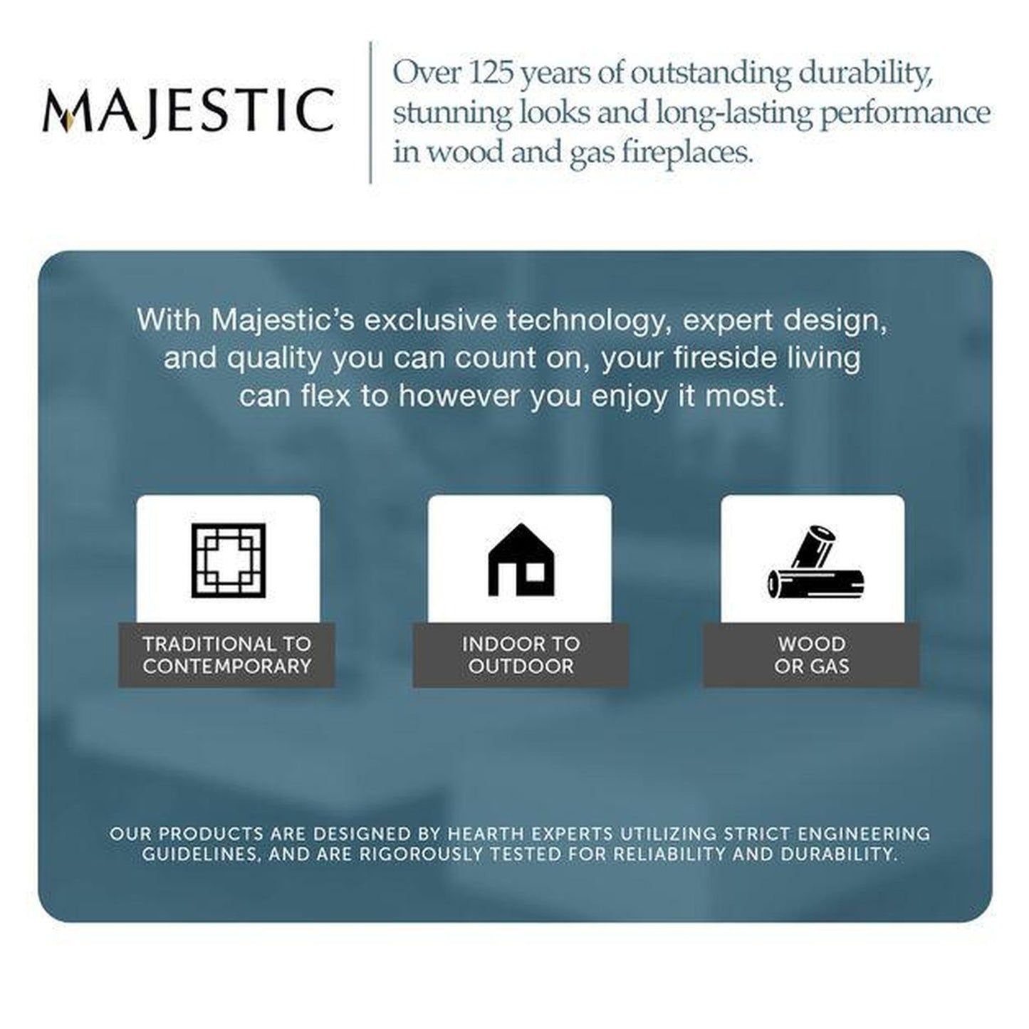 Majestic Meridian 36" Traditional Top/Rear Direct Vent Propane Gas Fireplace With IntelliFire Touch ignition System