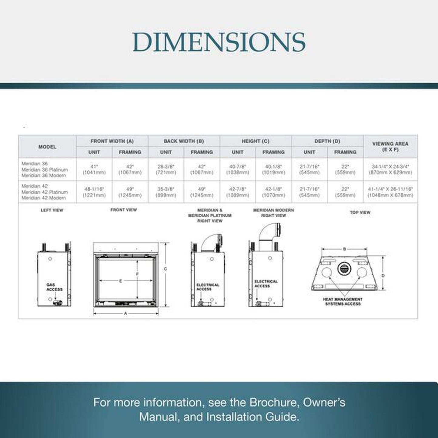Majestic Meridian Modern 42" Traditional/Contemporary Top Direct Vent Natural Gas Fireplace With IntelliFire Touch ignition System