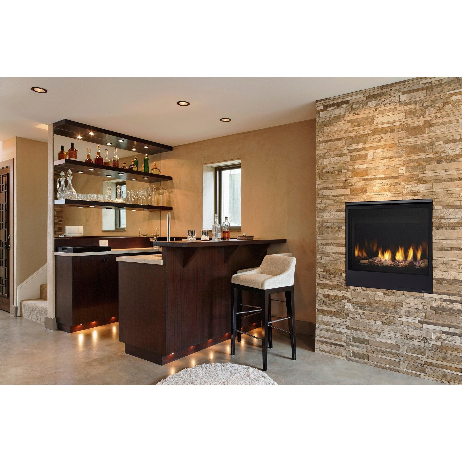 Majestic Quartz 32" Traditional Top/Rear Direct Vent Propane Gas Fireplace With IntelliFire Touch Ignition System