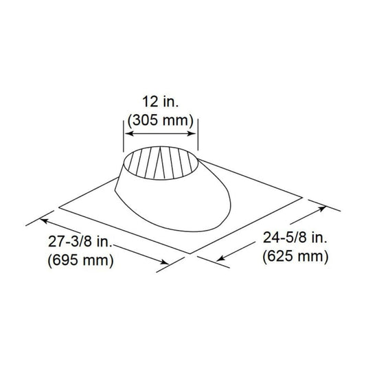 Majestic RF370 0/12 - 6/12 Pitch Roof Flashing for SL300 Series Pipe