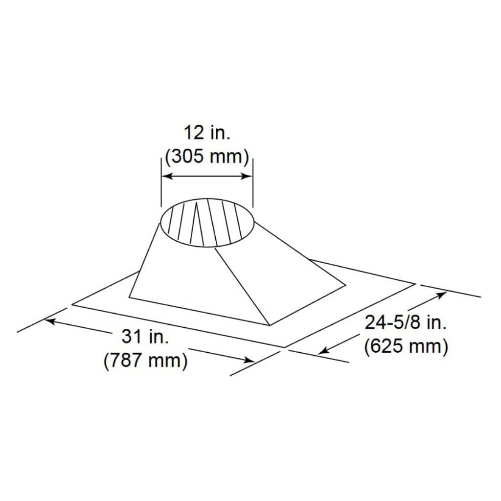 Majestic RF371 7/12 - 12/12 Pitch Roof Flashing for SL300 Series Pipe