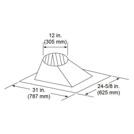 Majestic RF371 7/12 - 12/12 Pitch Roof Flashing for SL300 Series Pipe