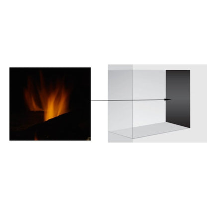 Majestic Reflective Black Glass Interior Panels for Pier & Pearl II Peninsula Fireplaces