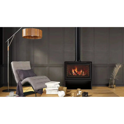 Majestic Ruby 30" Traditional Direct Vent Freestanding Natural Gas Fireplace With Steel Cabinet and IntelliFire Touch Ignition System