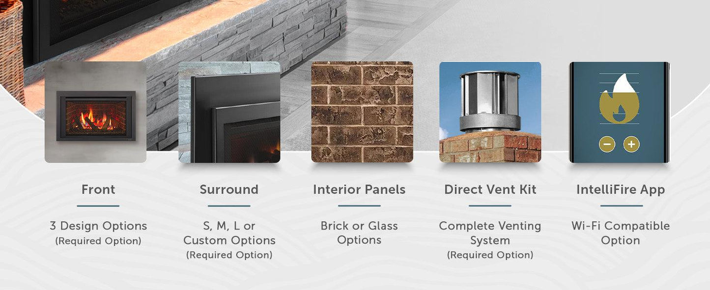 Majestic Ruby 30" Traditional Direct Vent Propane Gas Fireplace Insert With IntelliFire Touch Ignition System