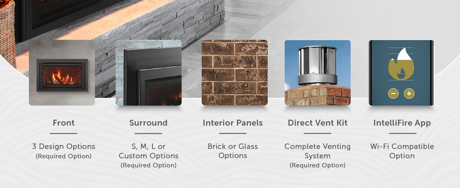 Majestic Ruby 35" Traditional Direct Vent Propane Gas Fireplace Insert With IntelliFire Touch Ignition System