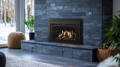 Majestic Ruby Platinum 30" Traditional Direct Vent Propane Gas Fireplace Insert With Ceramic Fiber Logs and IntelliFire Touch Ignition System