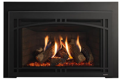 Majestic Ruby Platinum 30" Traditional Direct Vent Propane Gas Fireplace Insert With Ceramic Fiber Logs and IntelliFire Touch Ignition System