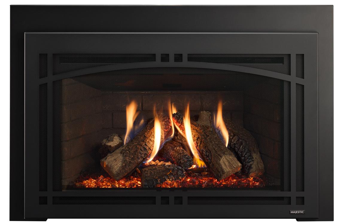 Majestic Ruby Platinum 30" Traditional Direct Vent Propane Gas Fireplace Insert With Ceramic Fiber Logs and IntelliFire Touch Ignition System