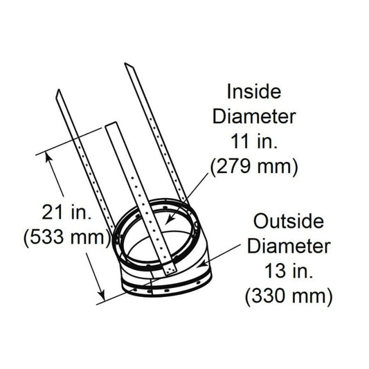 Majestic SL1130 30 Degree Offset and Return Elbow for SL1100 Series Pipe