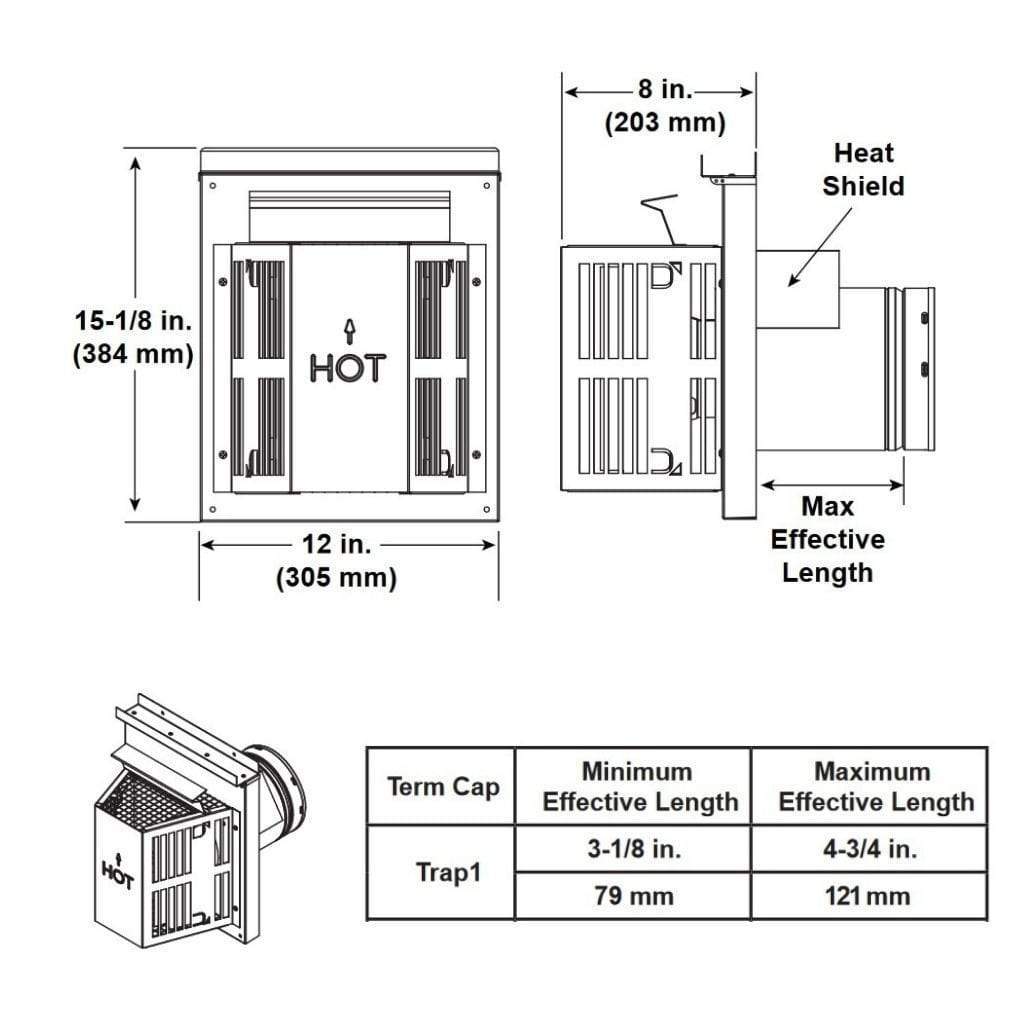 Majestic SLP-TRAPK1 Top Vent Horizontal Termination Kit