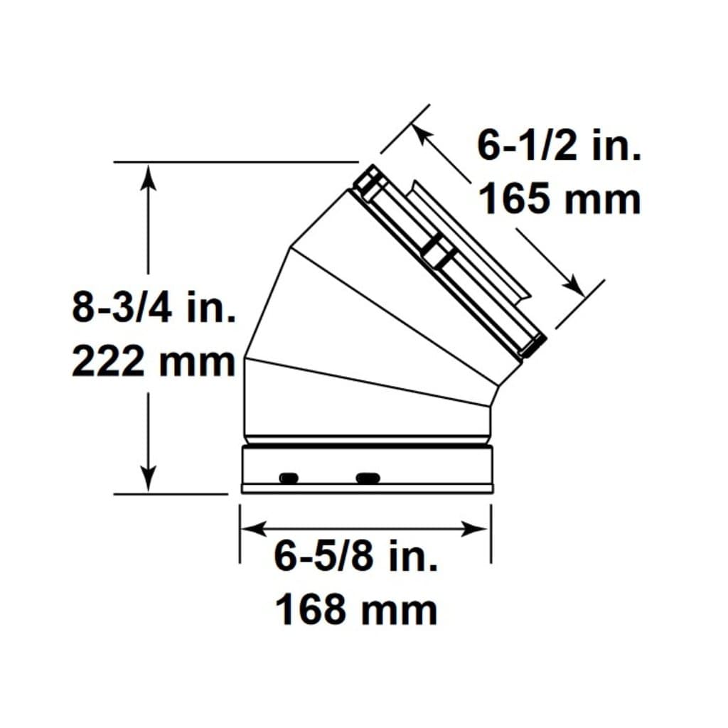 Majestic SLP45-BK 45 Degree Elbow