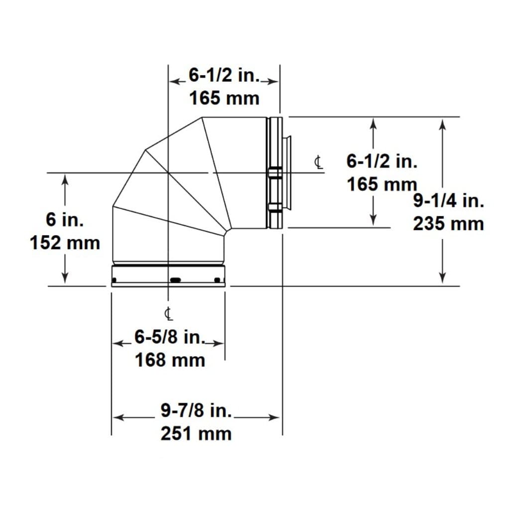 Majestic SLP90-BK 90 Degree Elbow