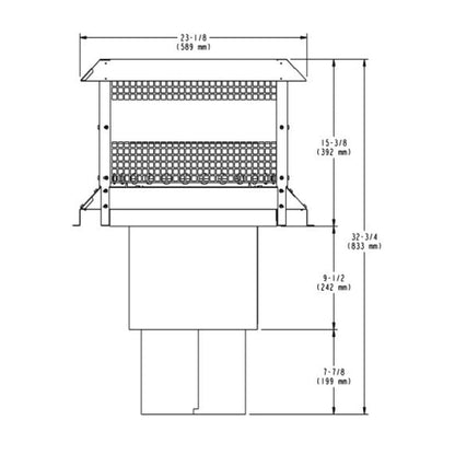 Majestic ST1175 Painted Black Square Termination Cap for SL1100 Series Pipe