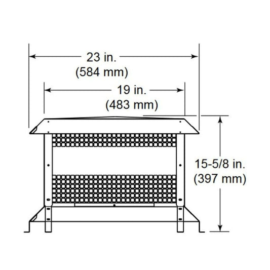 Majestic ST375SS Stainless Steel Square Termination Cap for SL300 Series Pipe