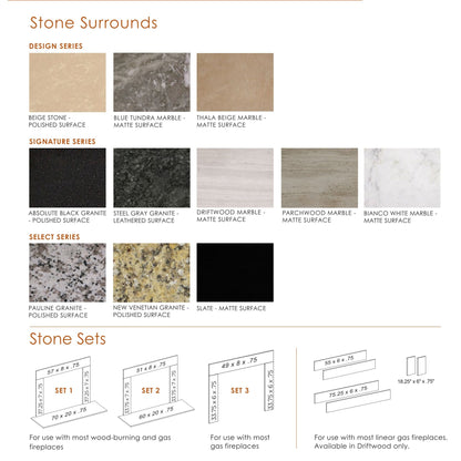 Majestic Signature Series Set 2 Parchwood Marble Stone Surround (Must Order In Multiples of 6)