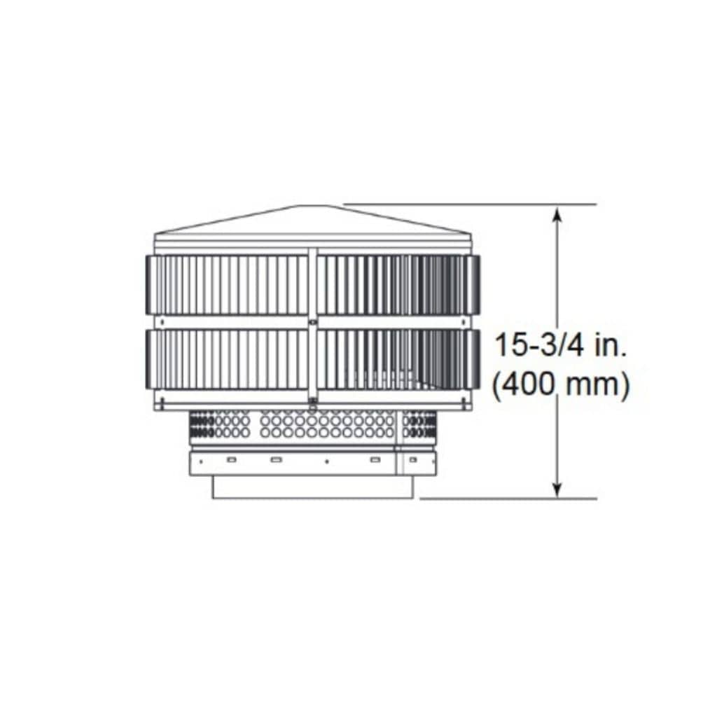 Majestic TR11 Round Termination Cap with Storm Collar for SL1100 Series Pipe