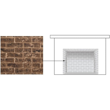 Majestic Tavern Brown Brick Interior Panels for Marquis II See-Through 42" Gas Fireplace