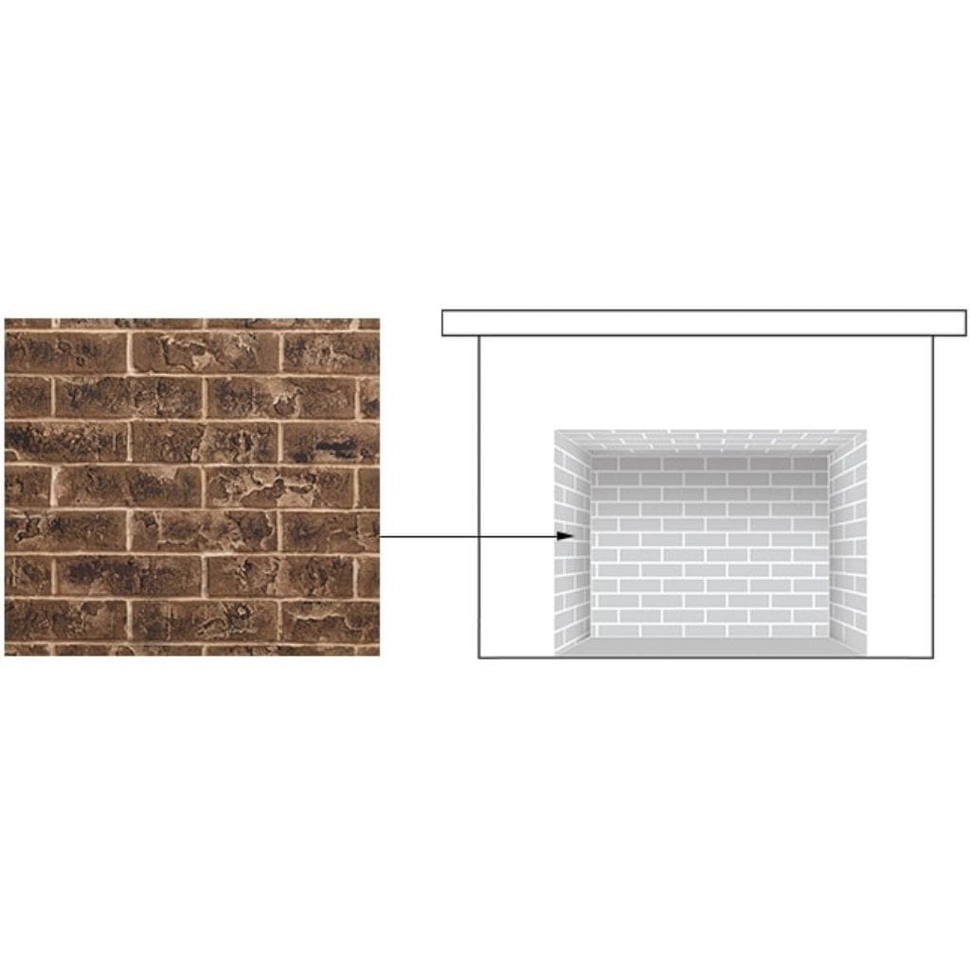 Majestic Tavern Brown Traditional Brick Interior Panels for Marquis II 36" Gas Fireplace