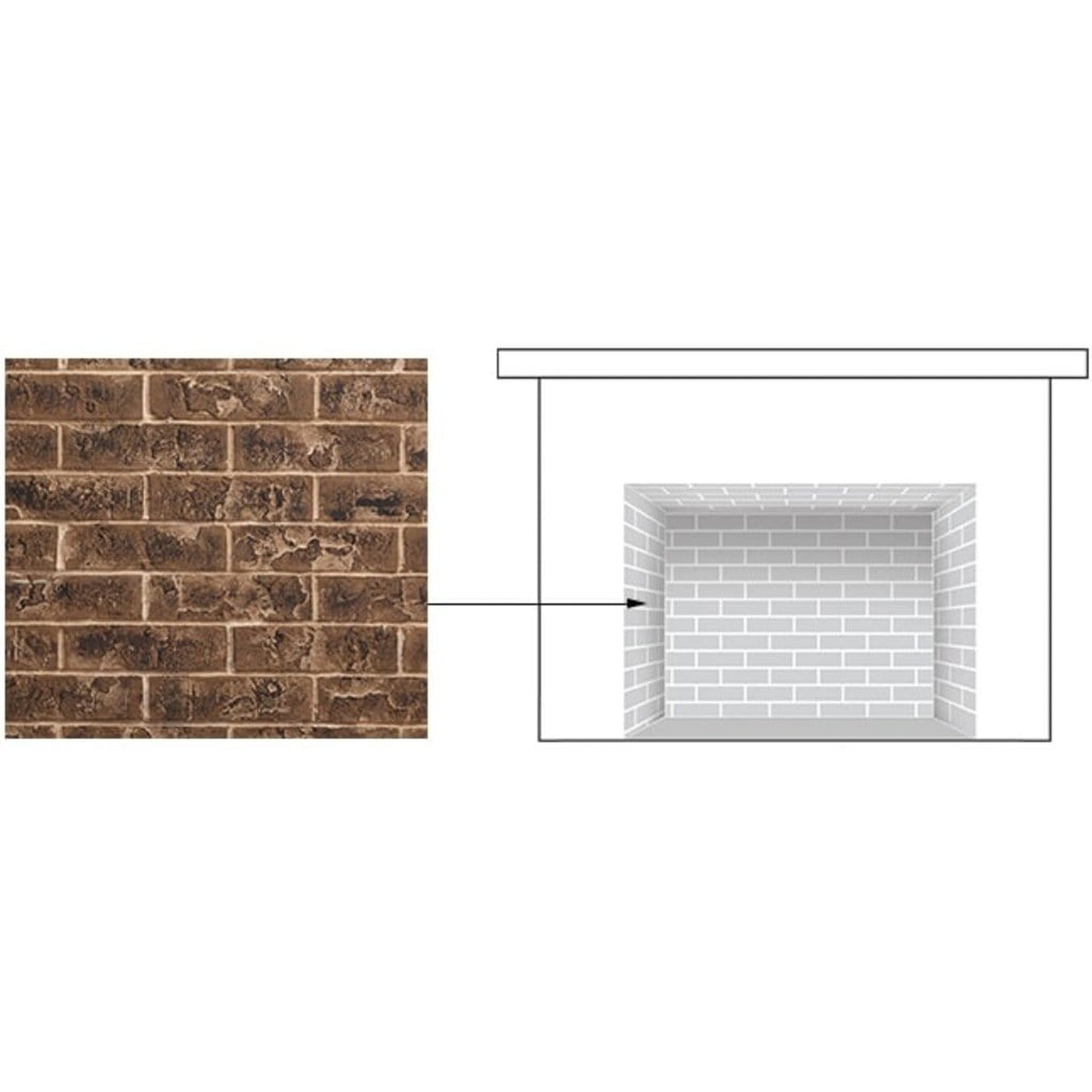 Majestic Tavern Brown Traditional Brick Interior Panels for Ruby 25" Fireplace Insert