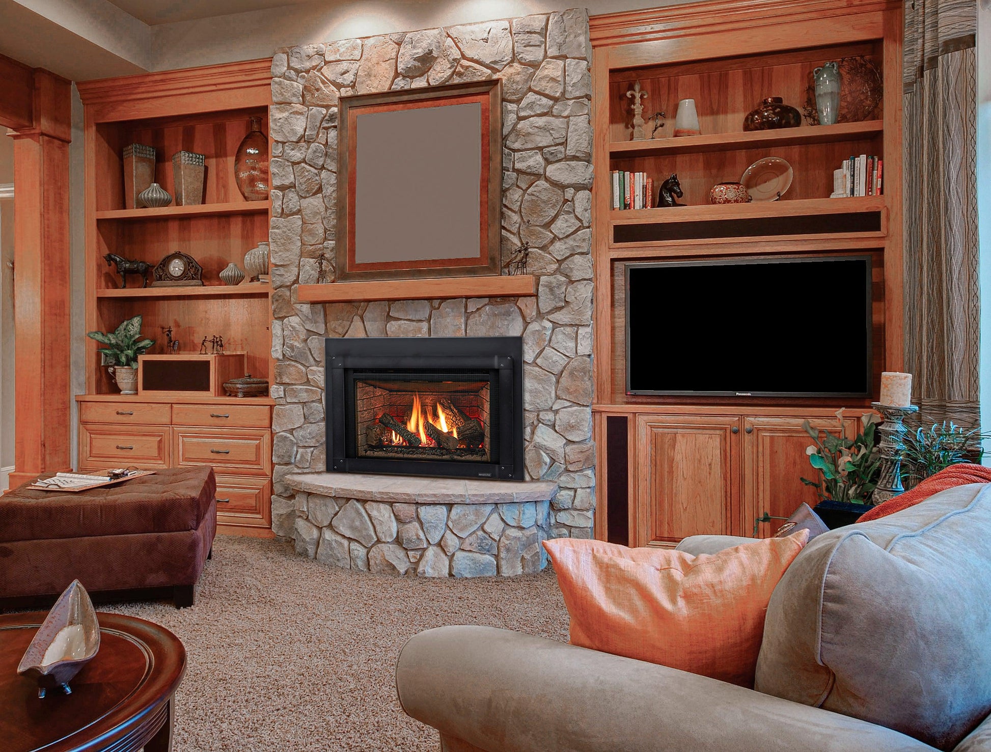 Majestic Trilliant Medium 30" Traditional Direct Vent Propane Gas Fireplace Insert With IntelliFire Touch Ignition System