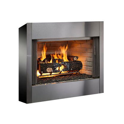 Majestic Villawood 36" Traditional Outdoor Wood Burning Fireplace With Herringbone Refractory